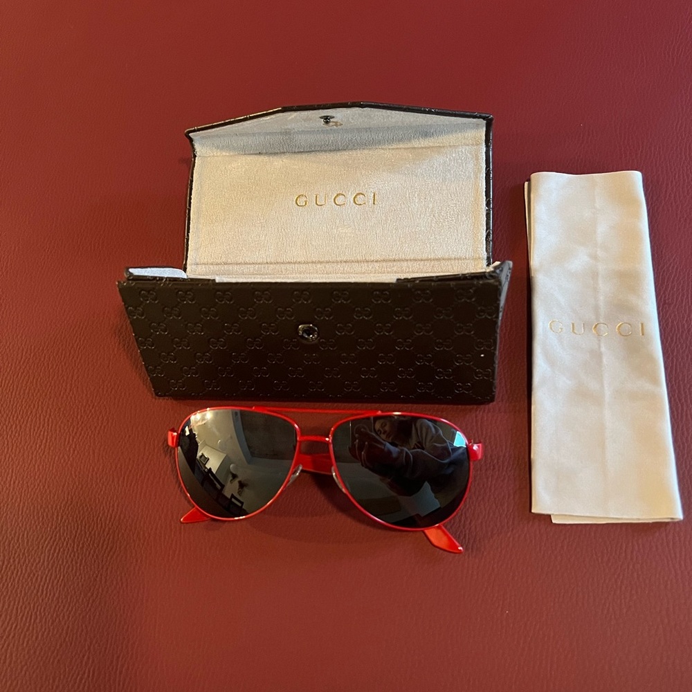 Gucci aviator sunglasses red - Picture 3 of 5